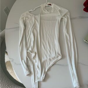ALIX NYC White Long Sleeve Bodysuit